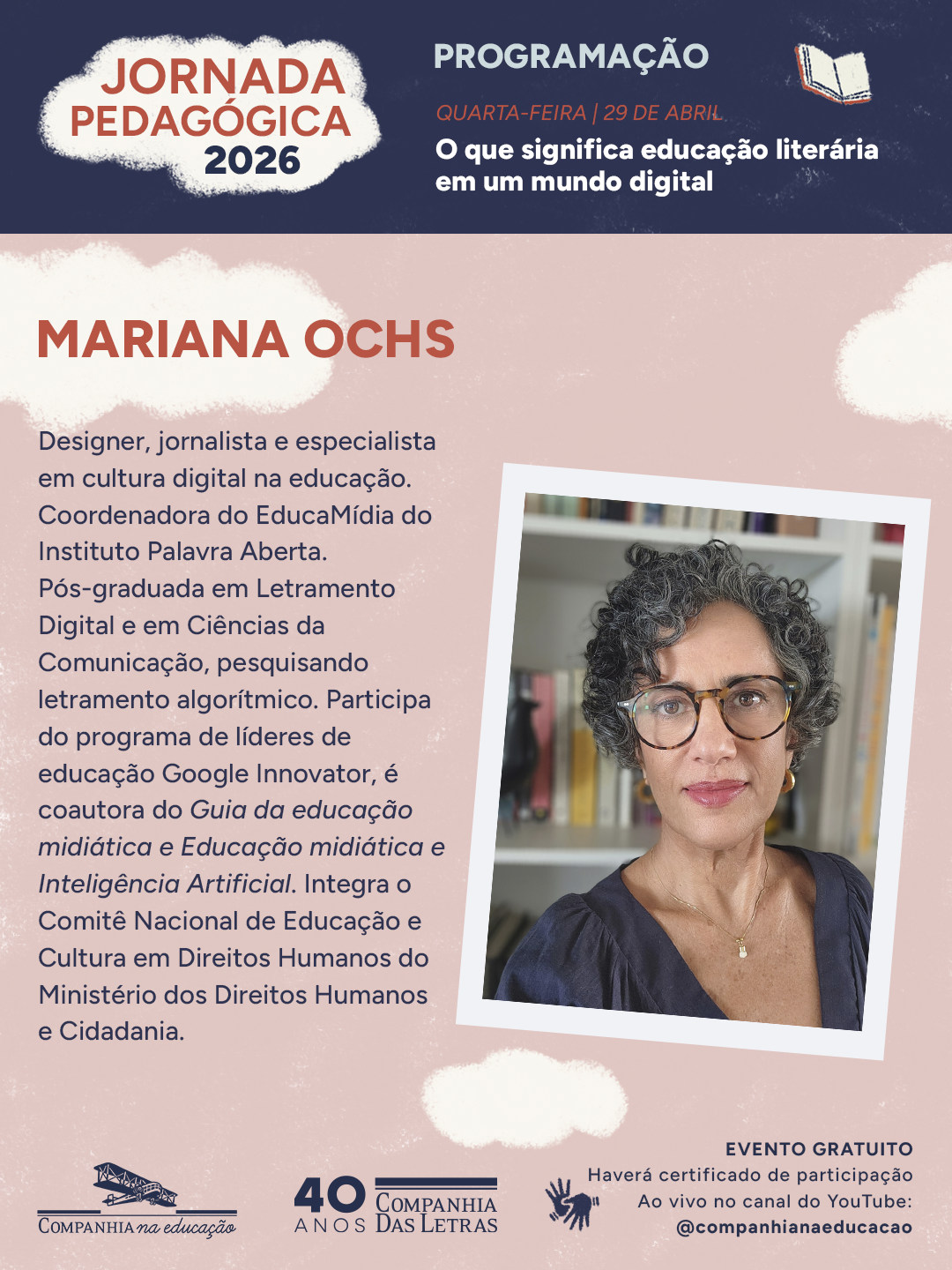 Mariana Ochs, especialista em cultura digital na educa��o, coordenadora do EducaM�dia e pesquisadora em letramento digital.