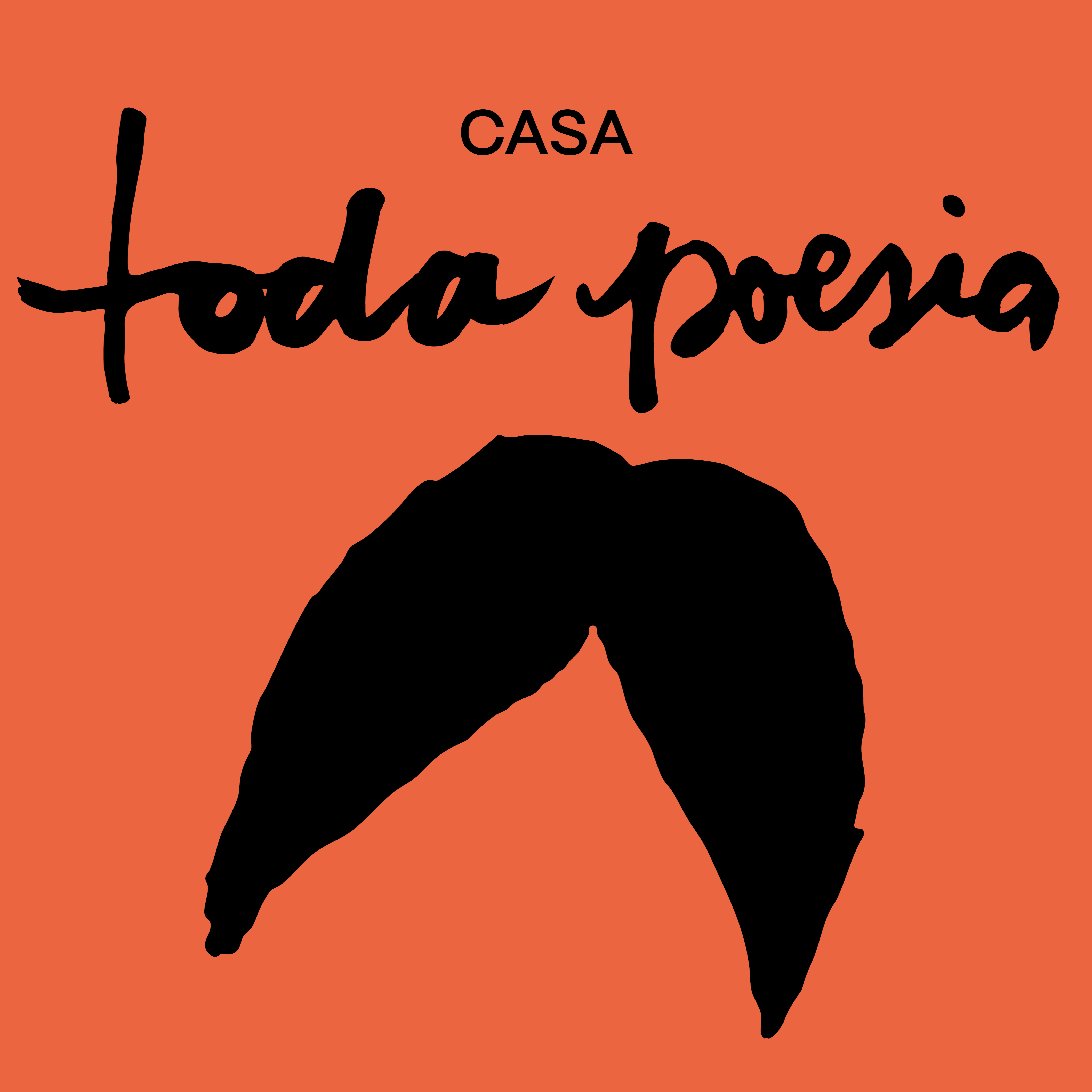 Logo da Casa Toda Poesia, que homenageia Paulo Leminski na 23 Flip. A identidade visual apresenta o bigode caracterstico do poeta e  assinada por Elisa von Randow.