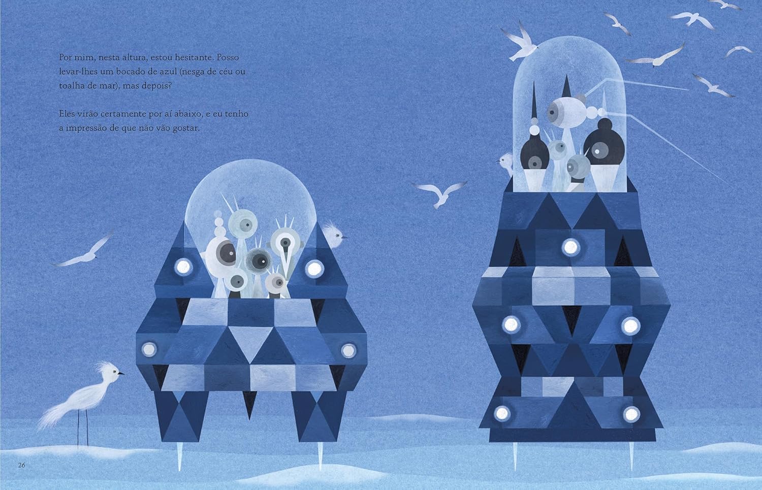 Ilustração de 'Um azul para Marte', de José Saramago
